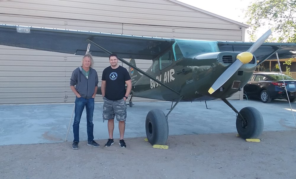 Bush Air - Advanced bush and mountain flying course. Erik Weismann and "CC" Milne Pocock. Bush Air Cessna C170B Bushplane