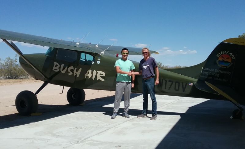 Bush Air - Advanced bush and mountain flying course. Frank Liu and "CC" Milne Pocock. Bush Air Cessna C170B Bushplane