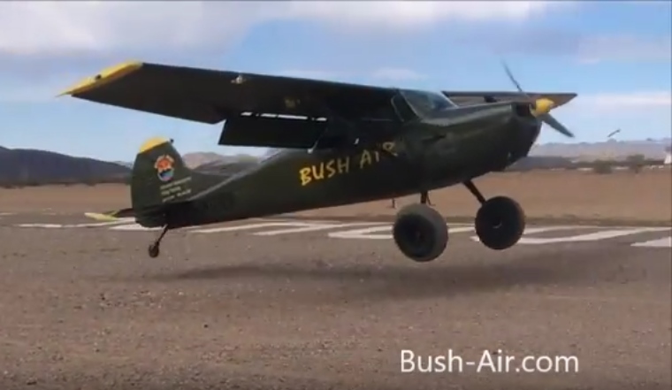 CC Pocock demonstrating a short field landing in the Bush Air C170B