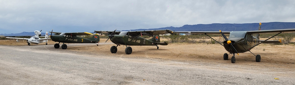 The four Bush Air training aircraft lined up.